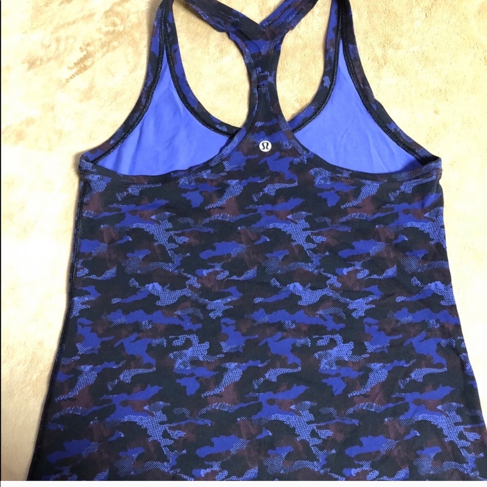 Lululemon Cool Racerback Camo Emperor Blue Black - Picture 5 of 6
